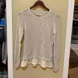 Hollister sweater with lace trim detail